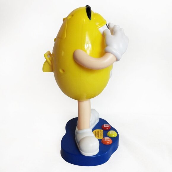 M & M Yellow-Blue Base 2012 Candy Dispenser-Lever In The Back-11 in. - Picture 7 of 11